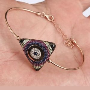 Avelon's Designs Jewelry - Triangle evil eye multi gemstone & gold bracelet Avelon's Designs Jewelry - Triangle evil eye multi gemstone & gold bracelet